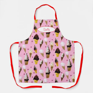 Ice Cream Parlour Retro Pink Personalised Apron