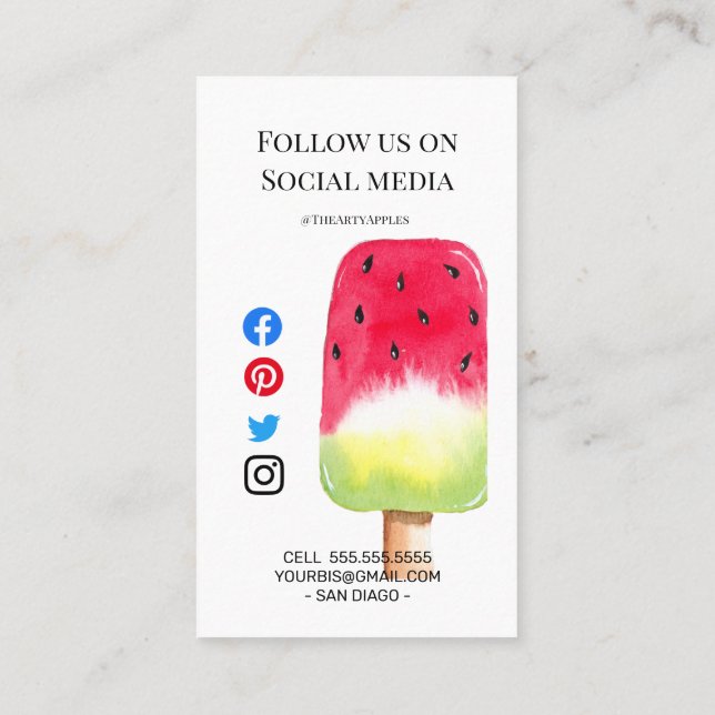 ice Cream parlour van party shop event food van Business Card (Back)