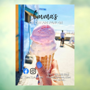 ice Cream parlour van party shop event food  Windo Window Cling
