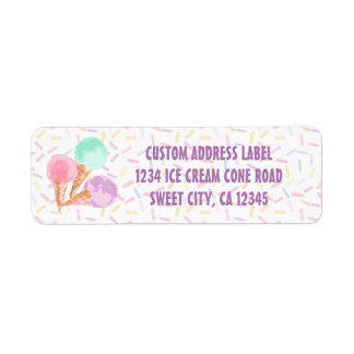 Ice Cream Party Address Labels