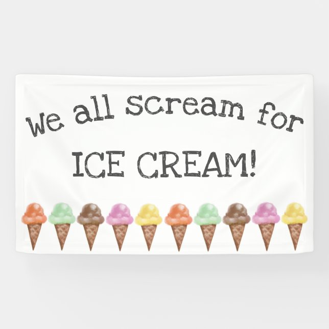Ice Cream Party  Banner (Horizontal)