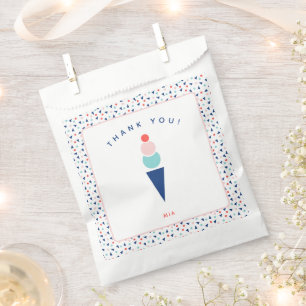 Ice Cream Party Custom Decor in Blue and Pink Favour Bags