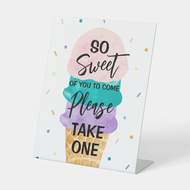Ice Cream Party Favour Sign - Sundae (Front)