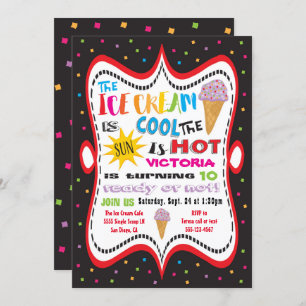 Ice Cream Party Funky Fun Invitation