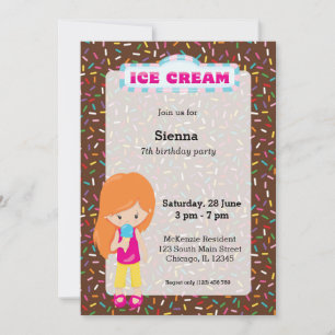 Ice cream party invitation