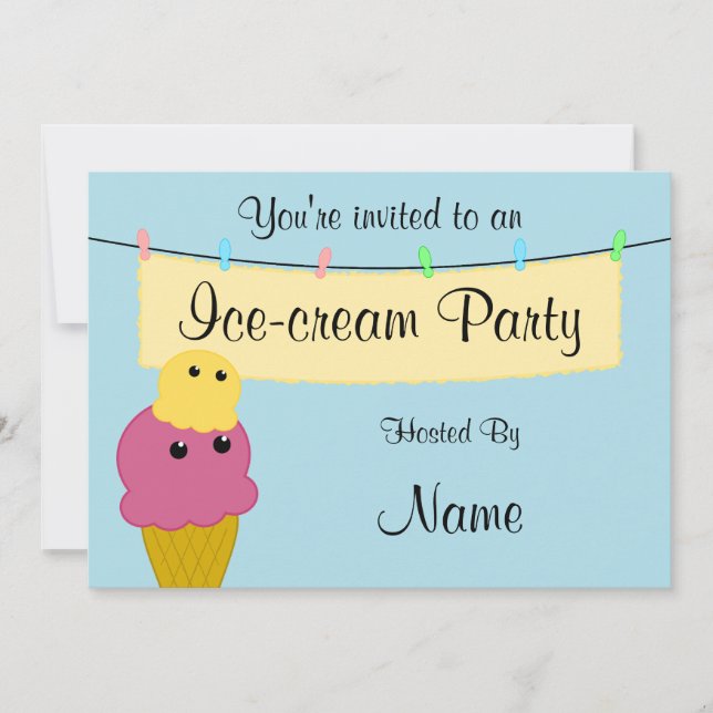 Ice-cream Party Invitation (Front)