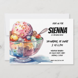 Ice Cream Party Invitation