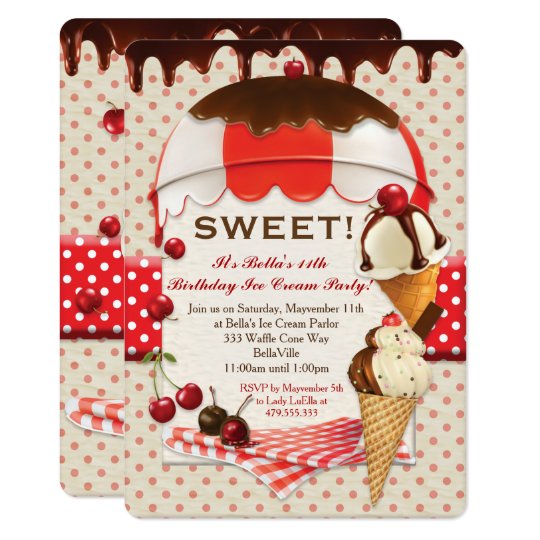 Ice Cream Party Invitations
