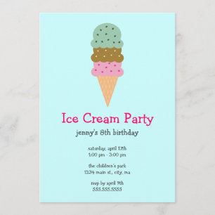 Ice Cream Party Invitations