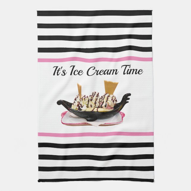 Ice Cream Party Kitchen Hand Towel (Vertical)