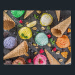 Ice Cream Party Modern Colourful Food Dessert Jigsaw Puzzle<br><div class="desc">This food themed design features waffle cones and various flavours of ice cream on a tray with berries and nuts #icecream #sweet #dessert #treat #party #birthday #celebration #food #sorbet #gift #gifts #puzzle #puzzles #jigsaw #jigsawpuzzle #fun #games</div>