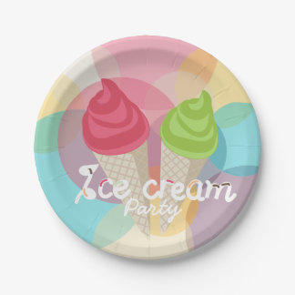 Ice cream party paper plate