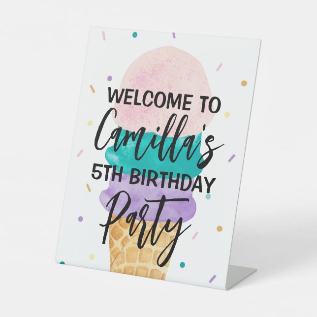 Ice Cream Party Welcome to the Party Sign - Sundae (Front)