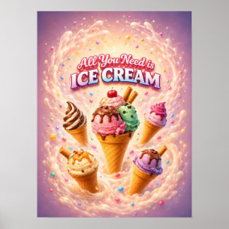 Ice Cream Pastel Dream Vibe Poster