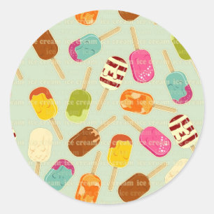 Ice Cream Pattern Classic Round Sticker