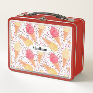 Ice Cream Pattern custom name lunch boxes
