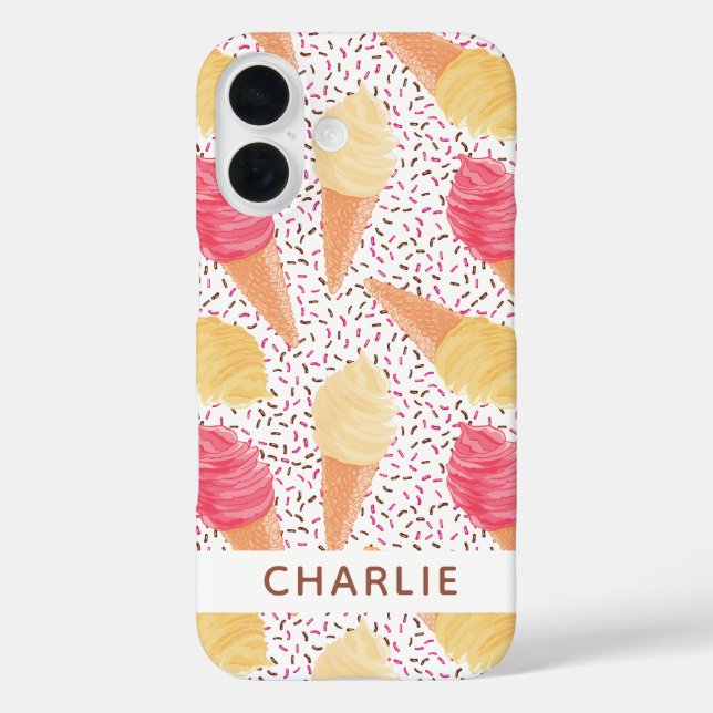 Ice Cream Pattern custom name phone cases (Back)