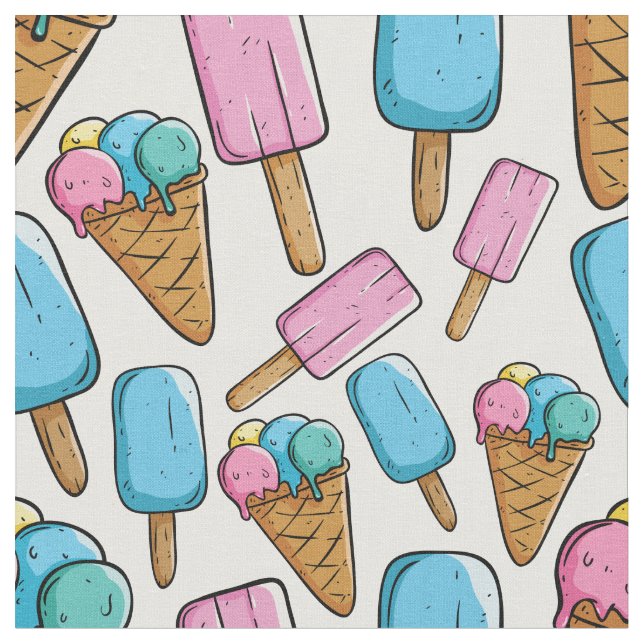 Ice Cream Pattern fabric (Close Up)