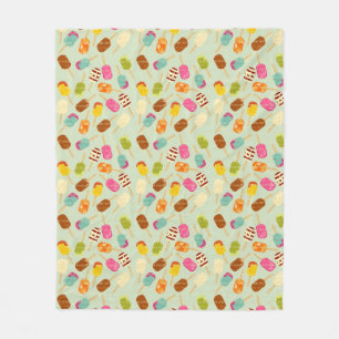 Ice Cream Pattern Fleece Blanket