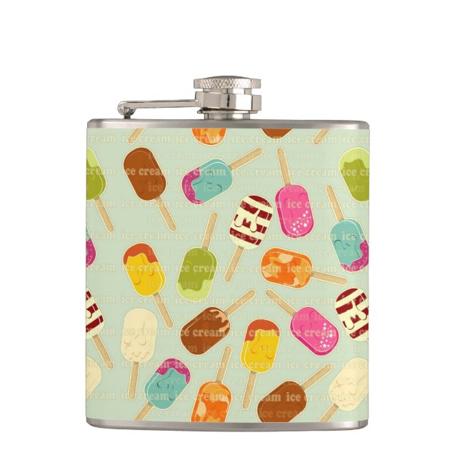 Ice Cream Pattern Hip Flask (Front)