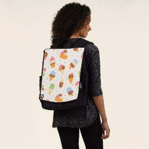 Ice Cream Pattern, Ice Cream Cone, Ice Popsicle Backpack