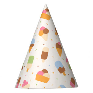 Ice Cream Pattern, Ice Cream Cone, Ice Popsicle Party Hat