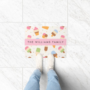 Ice Cream Pattern, Ice Cream Cone, Your Name Doormat