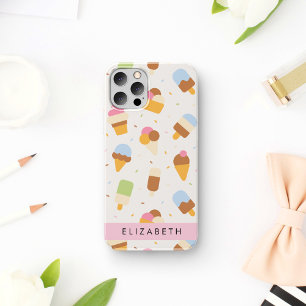 Ice Cream Pattern, Ice Cream Cone, Your Name iPhone 16 Case