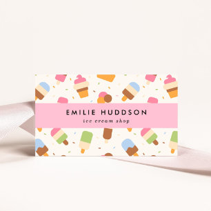 Ice Cream Pattern, Ice Cream Shop, Ice Cream Parlo Business Card