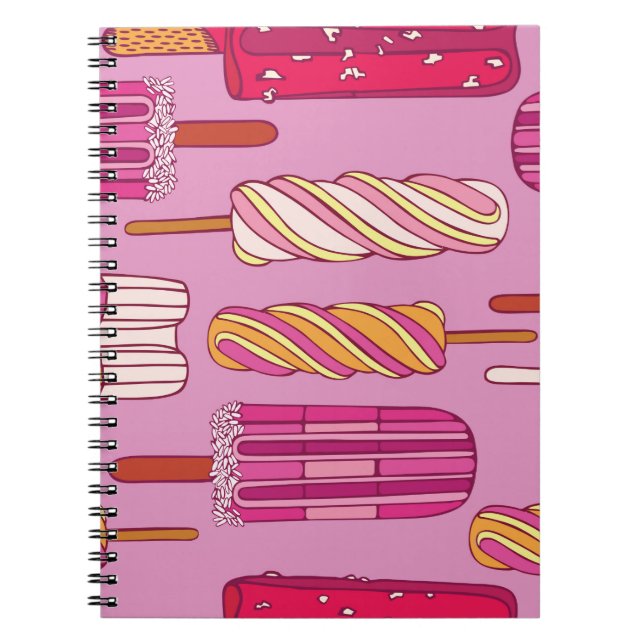 Ice cream pattern,illustration.  notebook (Front)