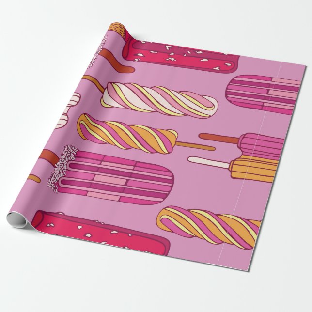 Ice cream pattern,illustration.  wrapping paper (Unrolled)