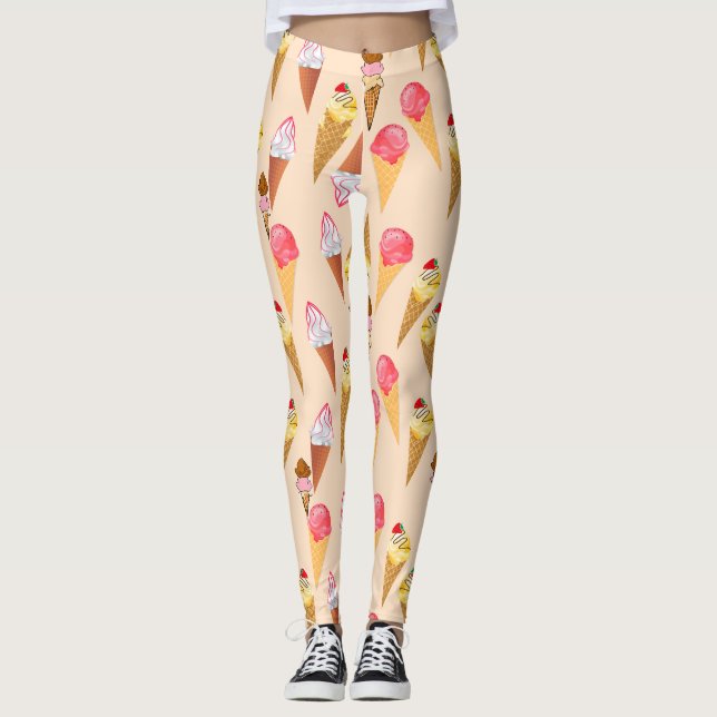 Ice Cream Pattern Leggings (Front)
