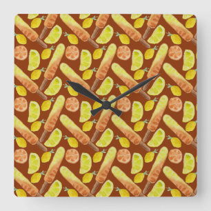 Ice cream pattern   Lollies pattern   lollipop 11 Square Wall Clock