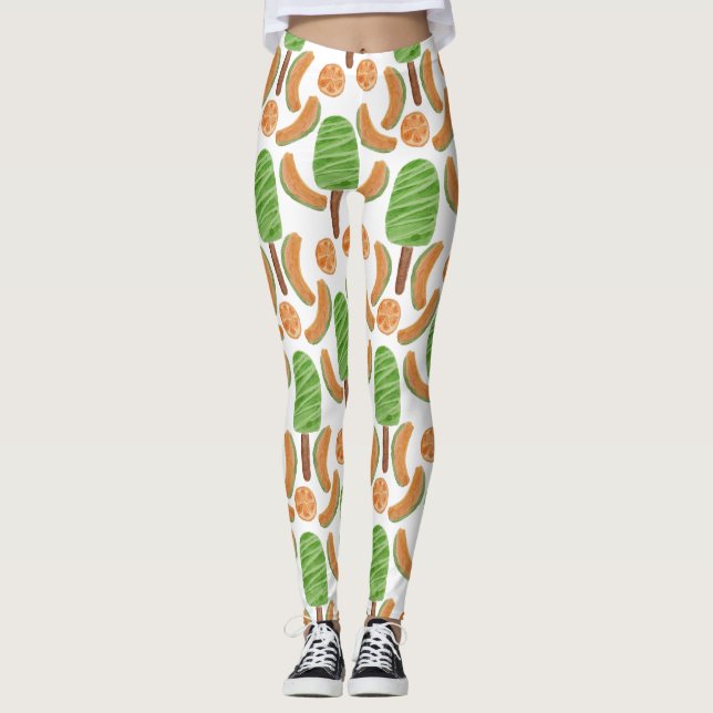 Ice cream pattern | Lollies pattern | lollipop 17 Leggings (Front)