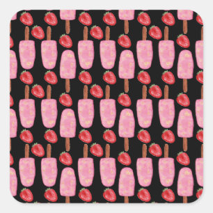 Ice cream pattern   Lollies pattern   lollipop 1 Square Sticker