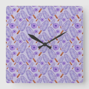 Ice cream pattern Lollies pattern lollipop 20 Square Wall Clock