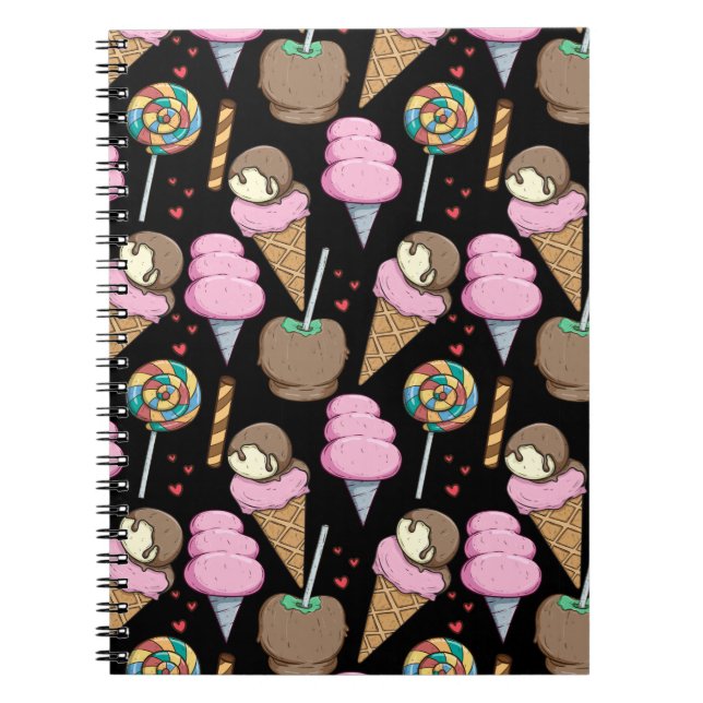 Ice cream pattern | Lollies pattern | lollipop 24 Notebook (Front)
