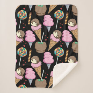 Ice cream pattern   Lollies pattern   lollipop 24 Sherpa Blanket