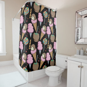 Ice cream pattern   Lollies pattern   lollipop 24 Shower Curtain