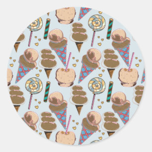 Ice cream pattern Lollies pattern lollipop 25 Classic Round Sticker