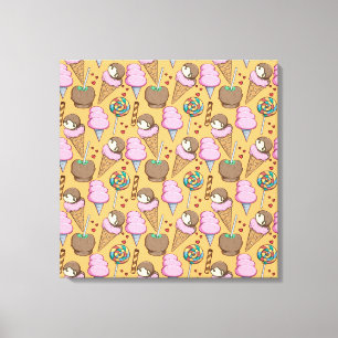 Ice cream pattern Lollies pattern lollipop 26 Canvas Print