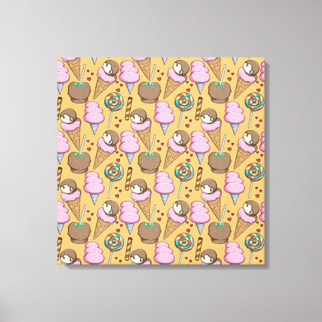 Ice cream pattern | Lollies pattern | lollipop 26 Canvas Print (Front)