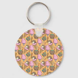 Ice cream pattern Lollies pattern lollipop 26 Key Ring