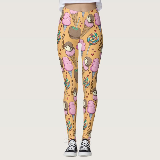 Ice cream pattern | Lollies pattern | lollipop 26 Leggings (Front)