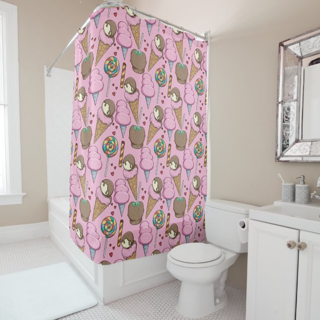 Ice cream pattern | Lollies pattern | lollipop 26 Shower Curtain (In Situ)