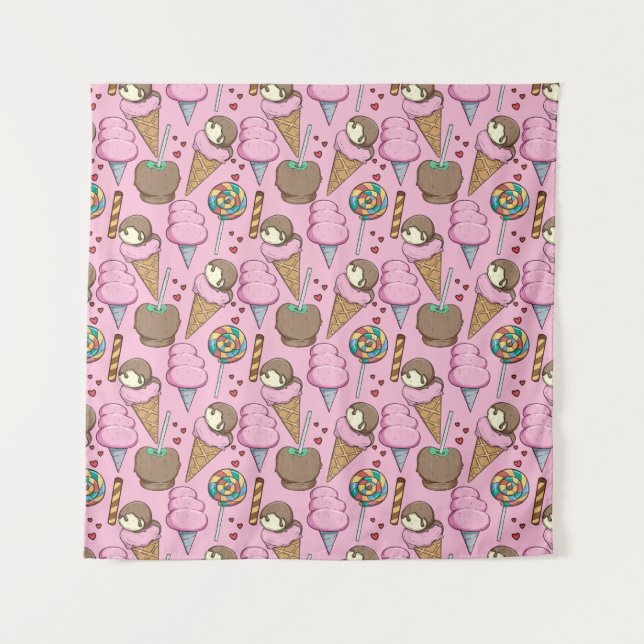 Ice cream pattern | Lollies pattern | lollipop 26 Tapestry (Front)