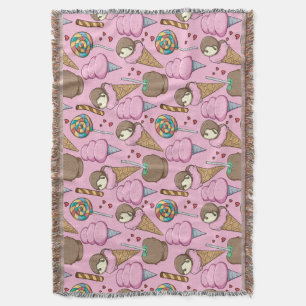 Ice cream pattern Lollies pattern lollipop 26 Throw Blanket
