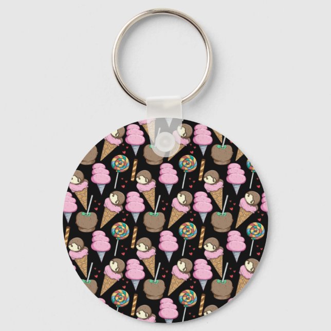 Ice cream pattern | Lollies pattern | lollipop 28 Key Ring (Front)