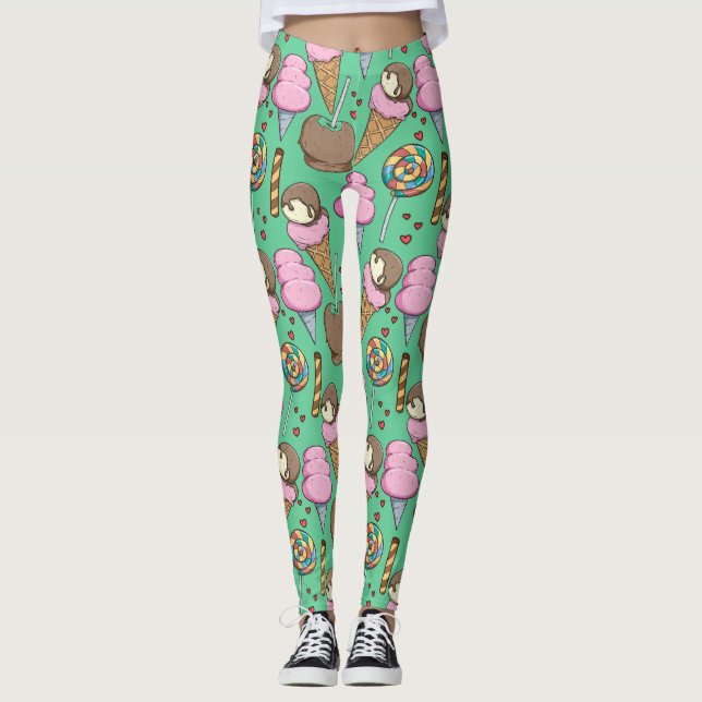 Ice cream pattern | Lollies pattern | lollipop 29 Leggings (Front)