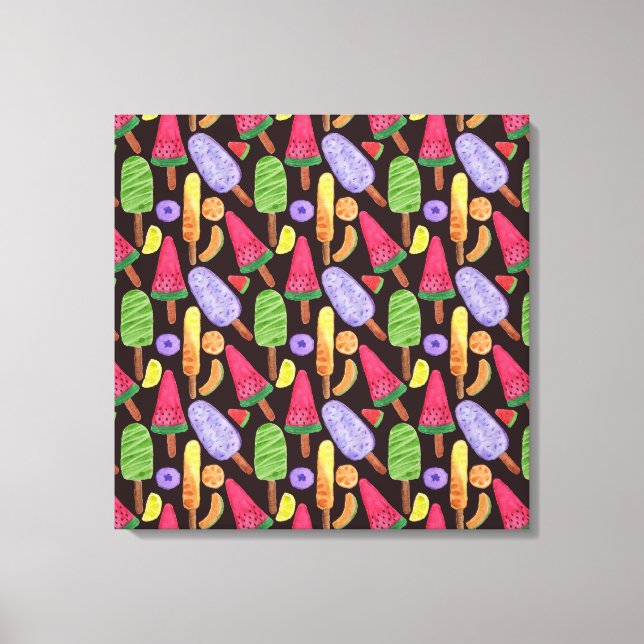 Ice cream pattern | Lollies pattern | lollipop 4 Canvas Print (Front)